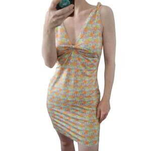 LOVESHACKFANCY Farida Dress in Tangerine Sky‎ Floral S Beach Resortwear Party